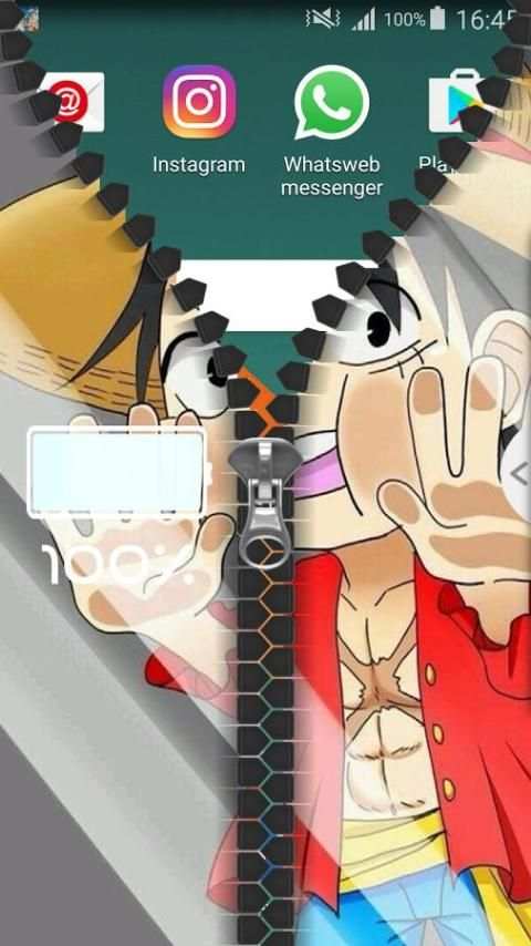 Luffy Zipper Lock Screen screenshot 2