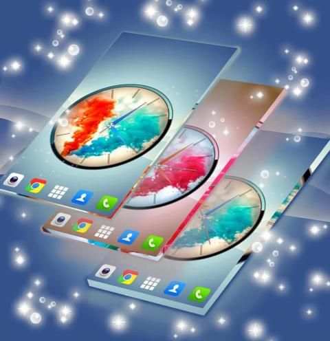 Colorful Smoke Clock LWP screenshot 18