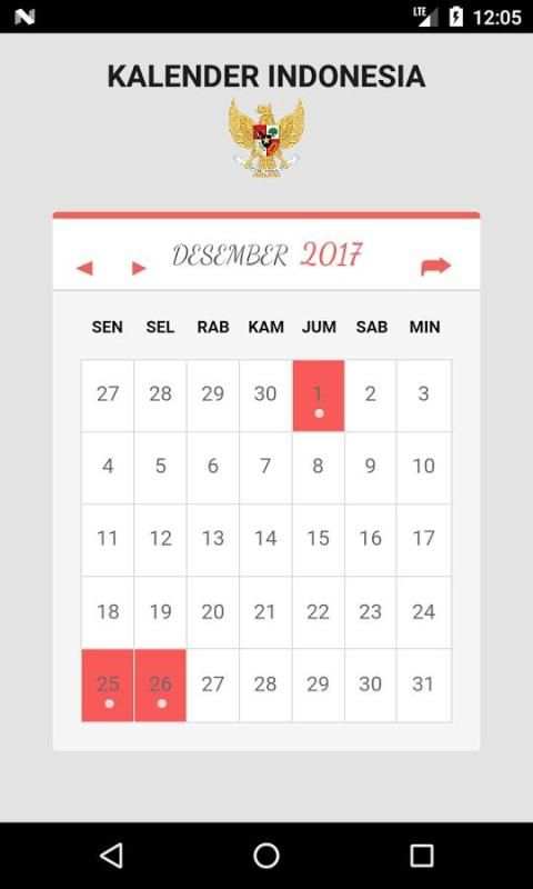 Kalender Indonesia 2017 1 تصوير الشاشة