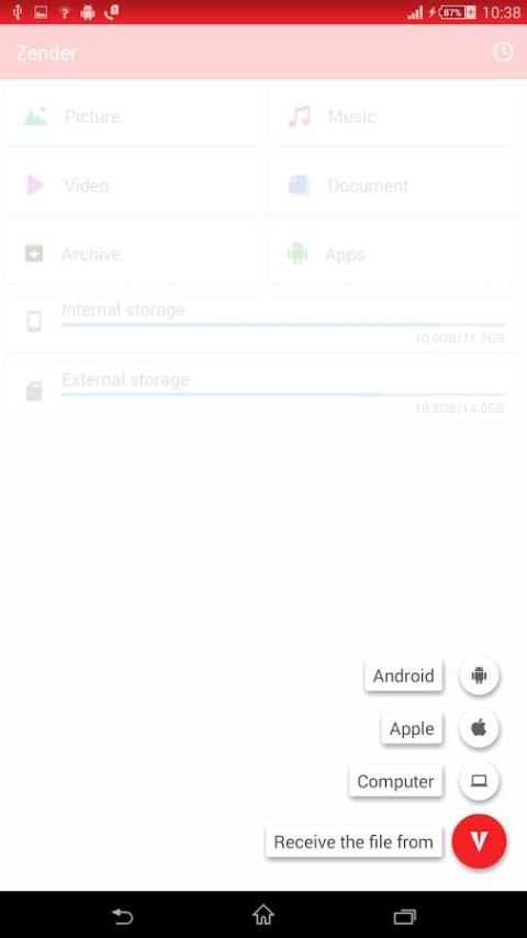 Zender File Transfer, Sharing स्क्रीनशॉट 1