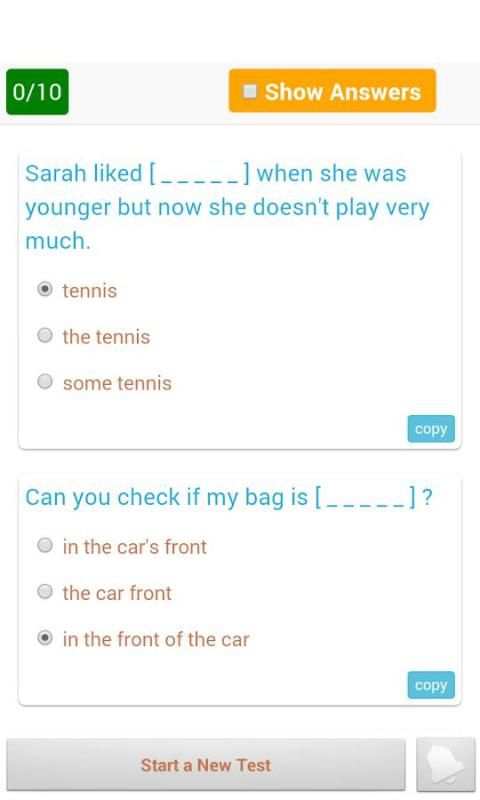 1800 Grammar Tests (Free) screenshot 7