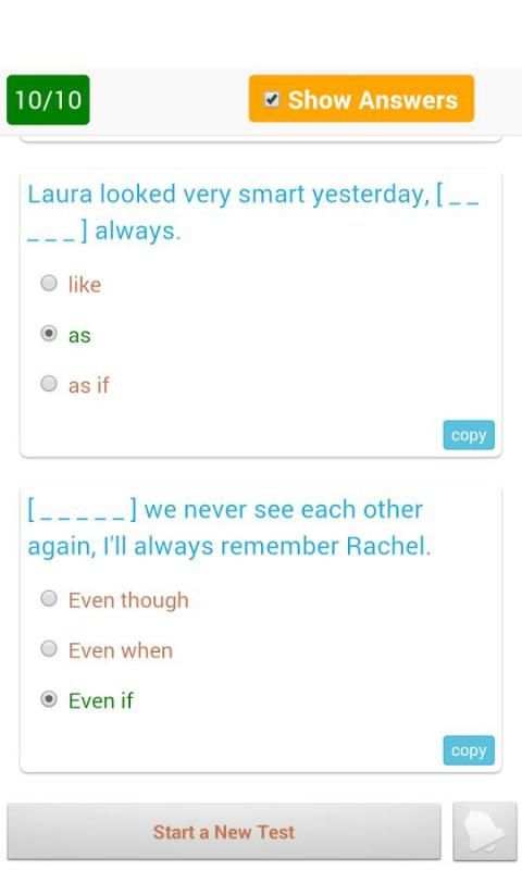 1800 Grammar Tests (Free) screenshot 8