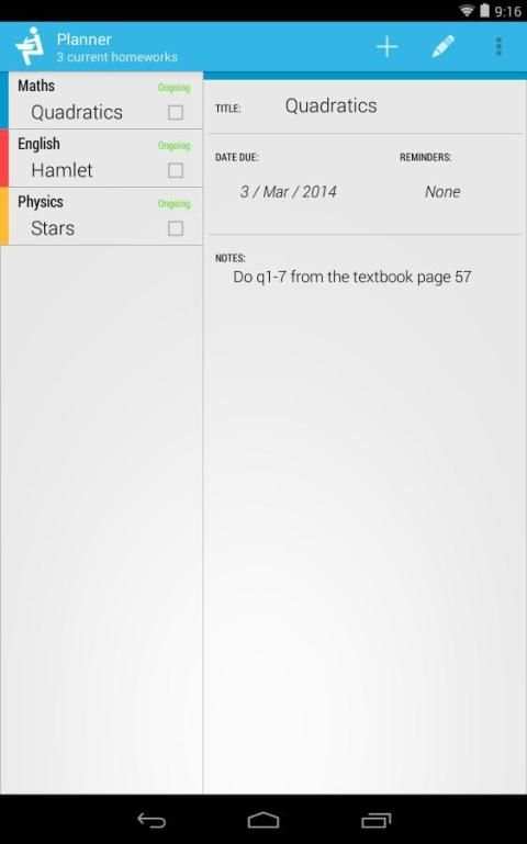 Homework Planner скриншот 2
