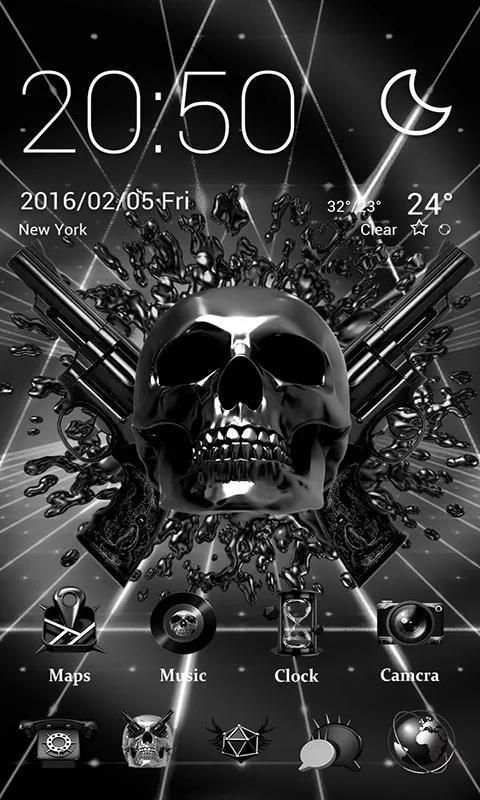 DEATH METAL GO Launcher Theme 4 تصوير الشاشة