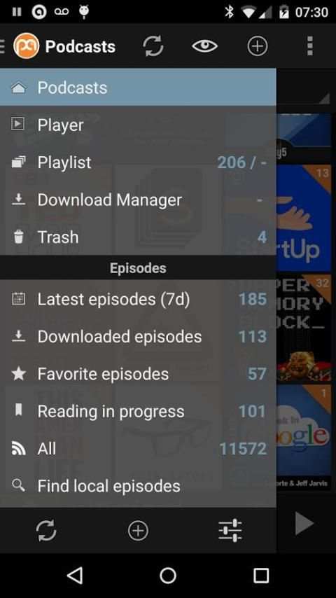 Podcast Addict (Android 2.3) स्क्रीनशॉट 1