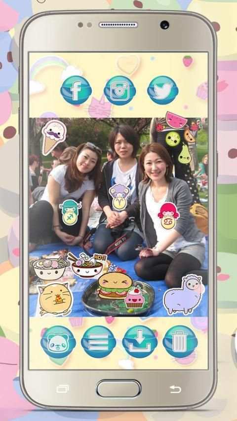 Kawaii Stiker Editor Foto screenshot 2