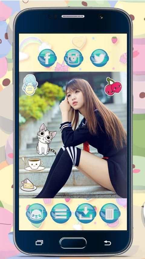 Kawaii Stiker Editor Foto screenshot 5
