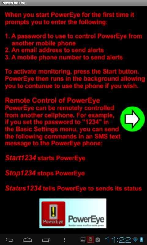 PowerEye Lite AC outage alert screenshot 4