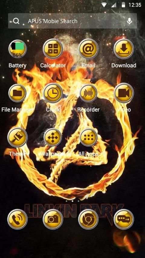 The Fire theme for APUS 2 تصوير الشاشة