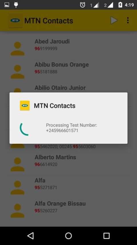 Meus contactos 96 3 تصوير الشاشة
