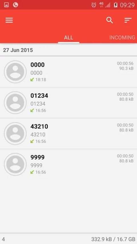 Automatic recording calls скриншот 1