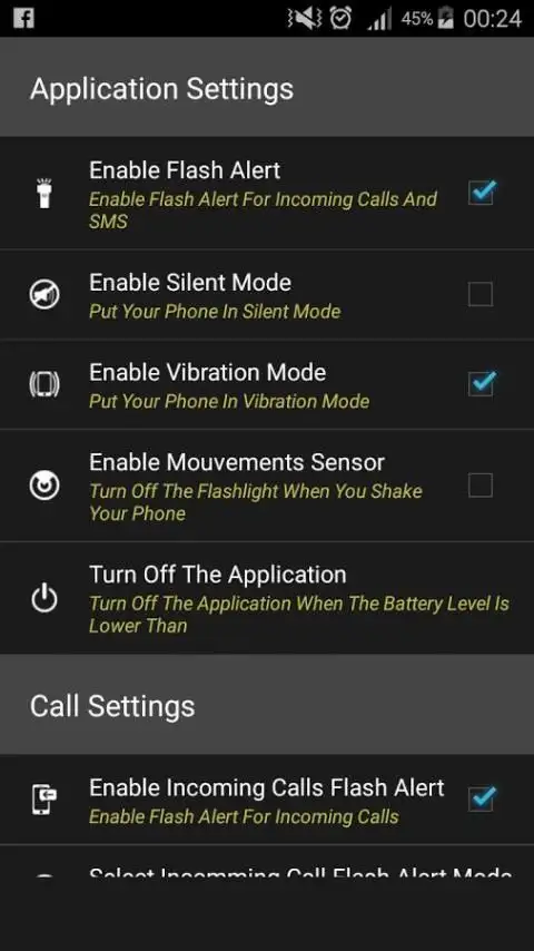 Flash Alert On Call & Sms Pro скриншот 3