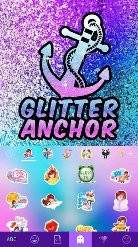 Glitter Anchor Kika Keyboard screenshot 4