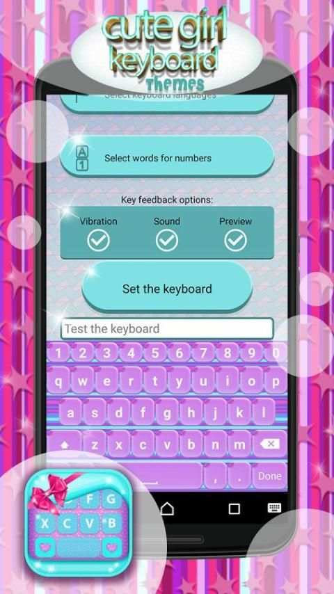Cute Girl Keyboard Themes screenshot 1
