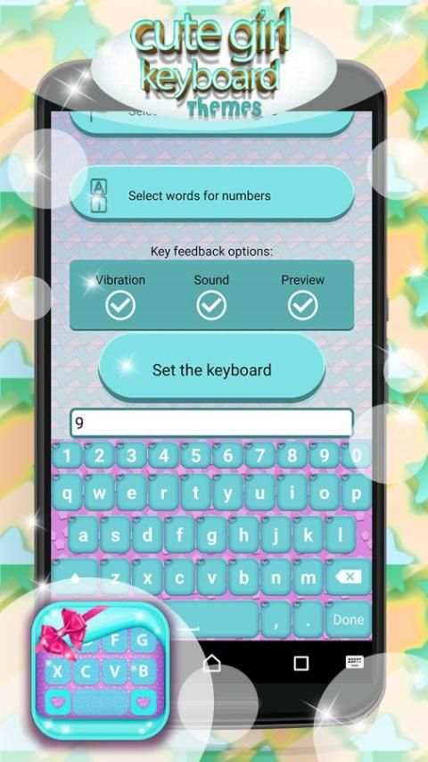 Cute Girl Keyboard Themes screenshot 2