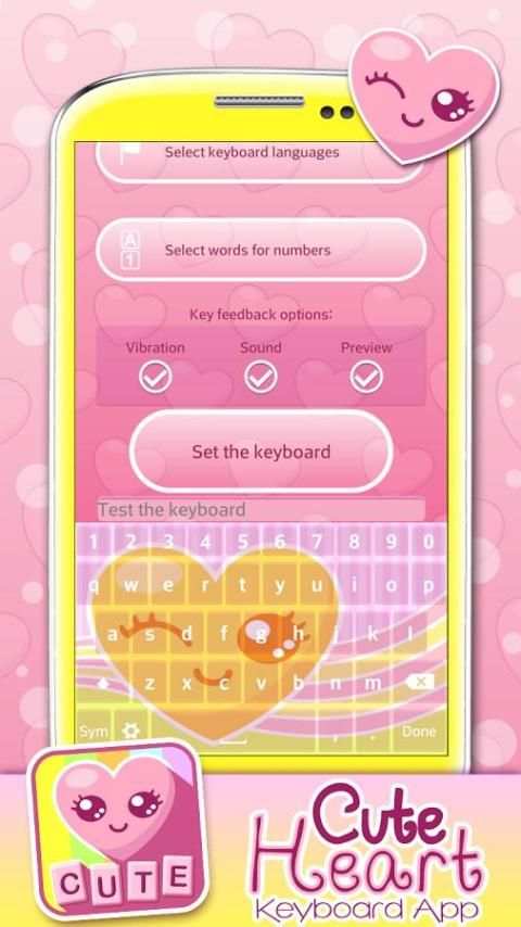 Cute Heart Keyboard App screenshot 2