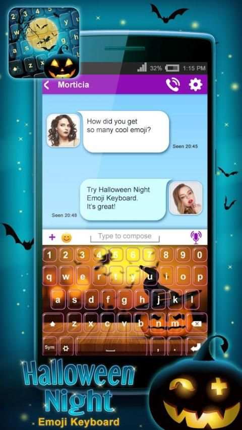 Halloween Night Emoji Keyboard screenshot 3