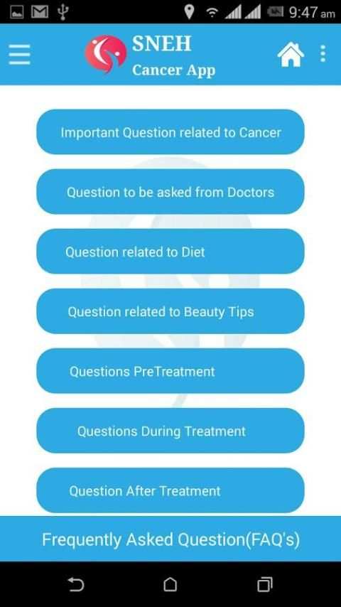 SNEH Cancer App скриншот 1