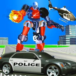 police robot car transform sim icon
