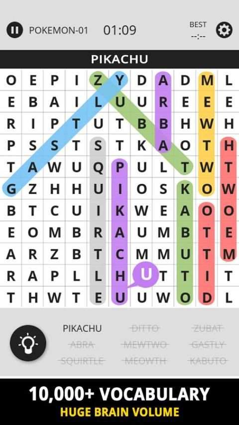 Word Search Topic For Pokemon 7 تصوير الشاشة