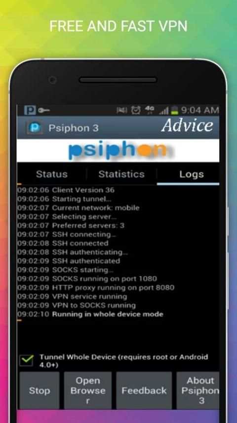 New VPN Psiphon Pro Advice screenshot 4
