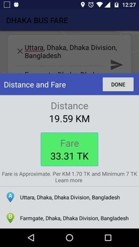 নির্ধারিত বাস ভাড়া - BUS FARE screenshot 3