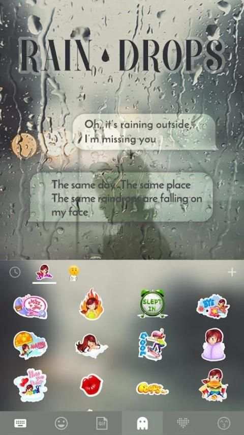 Rain Drops Flat iKeyboardTheme screenshot 2