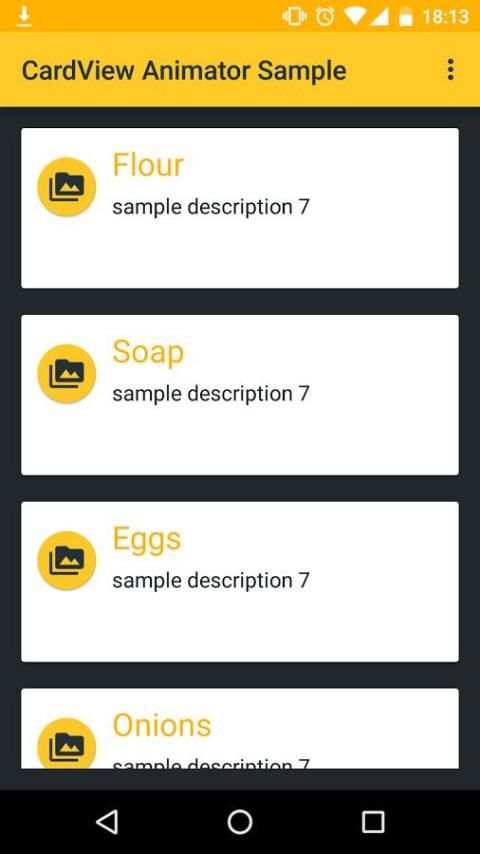 Cardview Animator Sample screenshot 5