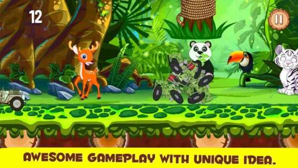 Jungle Animal Hunter Car Crush screenshot 2
