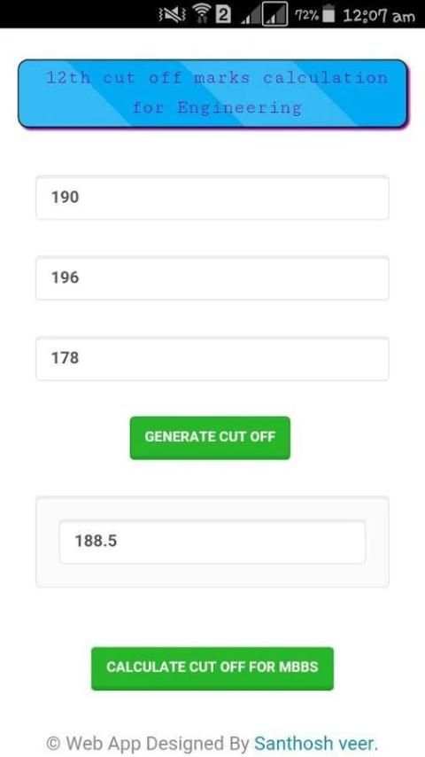 Cut off calculator скриншот 3