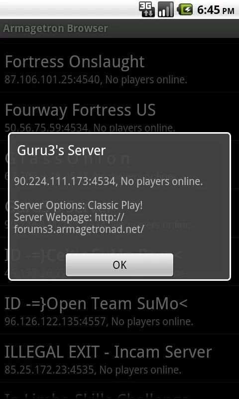 Armagetron Browser स्क्रीनशॉट 1