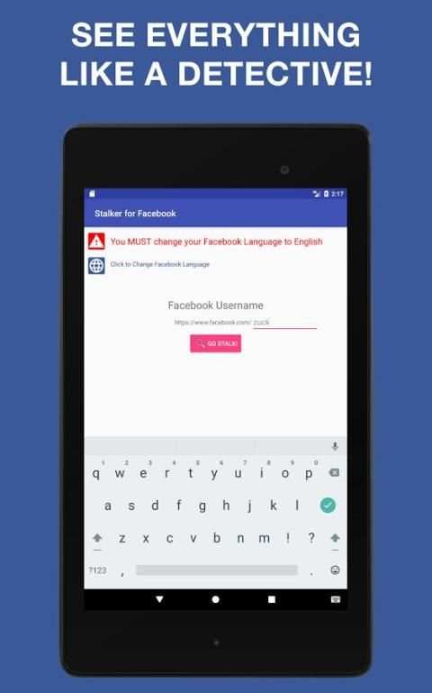 Stalker for Facebook स्क्रीनशॉट 1