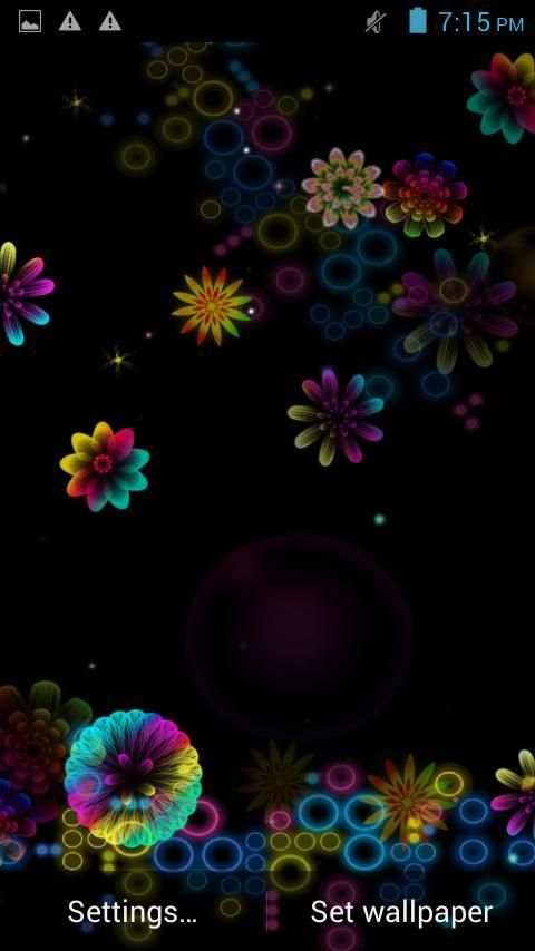 Neon Flowers Live Wallpaper скриншот 8