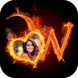 ikon Fire Text Photo Frame