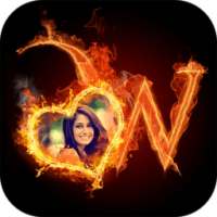 Fire Text Photo Frame