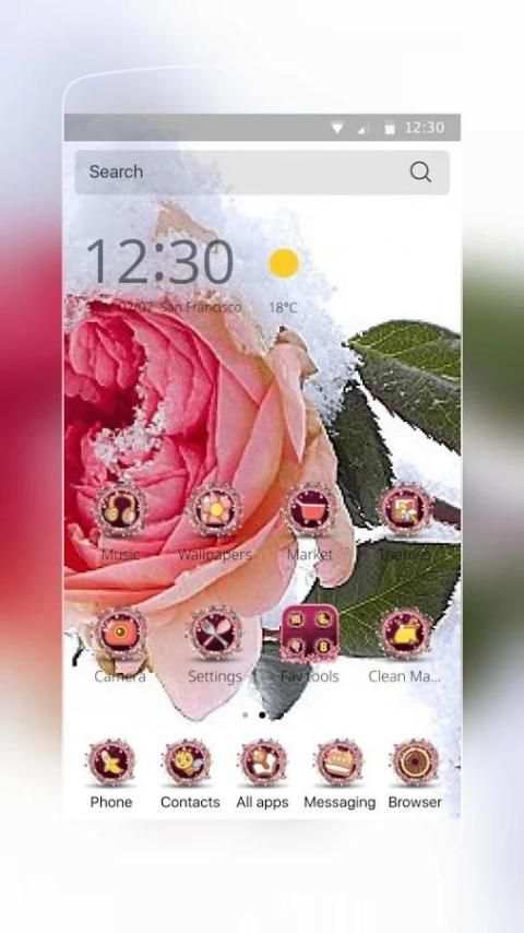 Salju Rose Tema screenshot 3