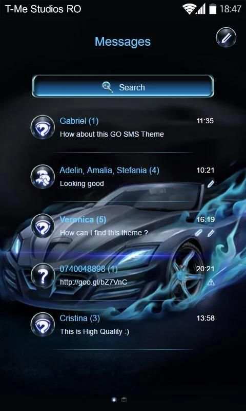 Speed Car GO SMS screenshot 1