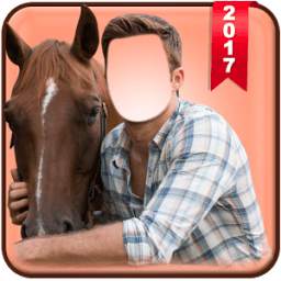 Horse With Man Photo Suit