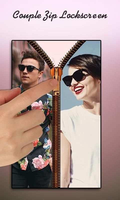 Couple Photo Zipper LockScreen 2 تصوير الشاشة