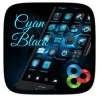 Cyan+Black Go Launcher Theme