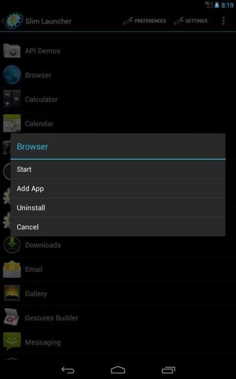 Slim Launcher screenshot 1
