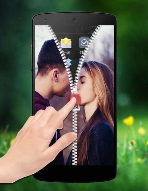 Couple Photo Zipper LockScreen скриншот 3