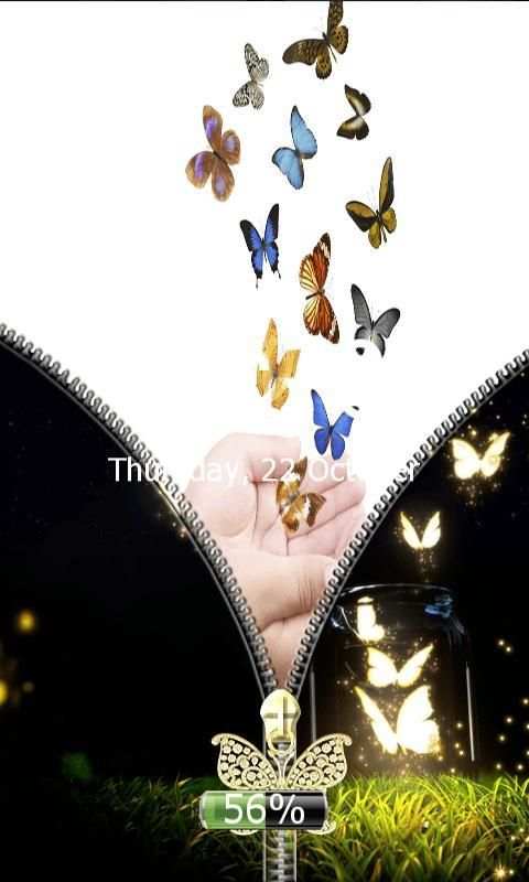 Butterfly Zipper Screen Lock screenshot 2