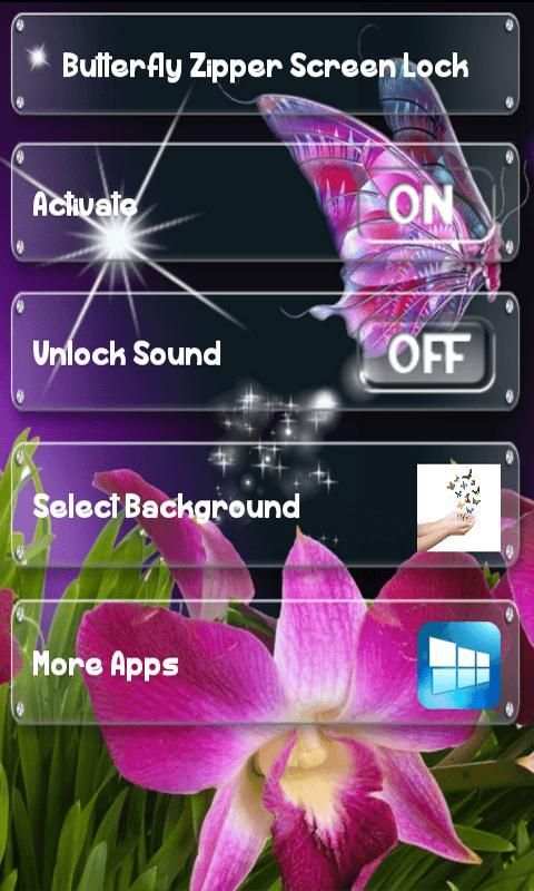 Butterfly Zipper Screen Lock screenshot 1