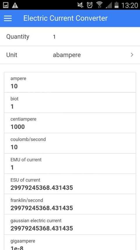 Electric Current Converter screenshot 2