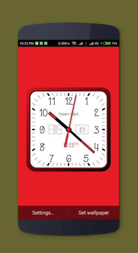 Square clock widget screenshot 3