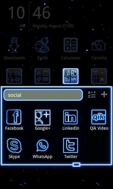 Neon Blue GO Launcher Theme screenshot 4