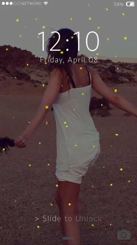 Photo Fireflies lockscreen स्क्रीनशॉट 7