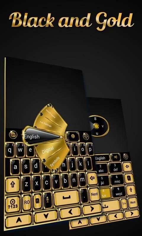 Black N Gold GO Keyboard Theme screenshot 5