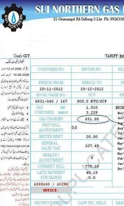 Gas Bill Online स्क्रीनशॉट 3